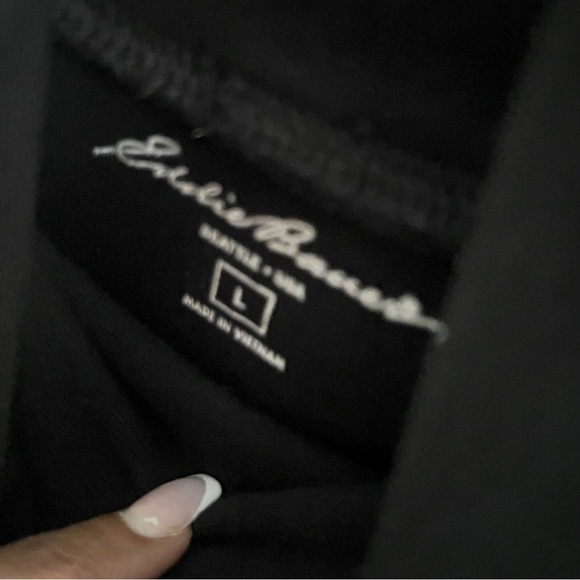 Eddie Bauer Black Cotton Turtle Neck SZ L - Picture 4 of 5